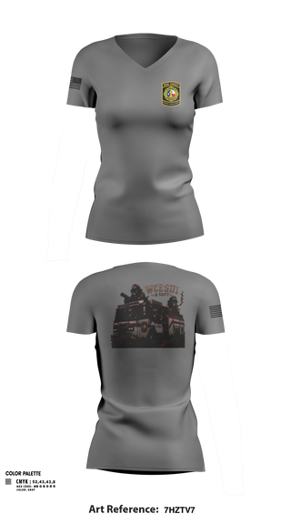 Womens Short Sleeve Vneck Shirt, WCESD1 B shift, Fire Department, Teamtime, Team time, sublimation, custom sports apparel, team uniforms, spirit wear, spiritwear, sports uniforms, custom shirts, team store, custom team store, fundraiser sports, apparel fundraiser