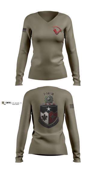 Womens Long Sleeve Vneck Shirt, G Co. 536th BSB, E-Sports, Teamtime, Team time, sublimation, custom sports apparel, team uniforms, spirit wear, spiritwear, sports uniforms, custom shirts, team store, custom team store, fundraiser sports, apparel fundraiser