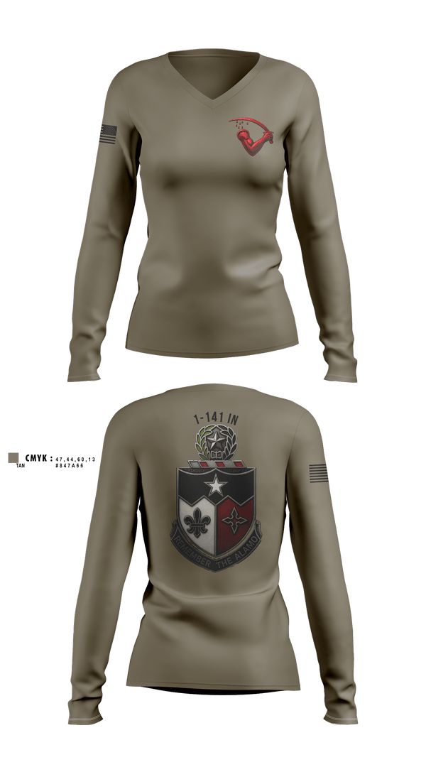 Womens Long Sleeve Vneck Shirt, G Co. 536th BSB, E-Sports, Teamtime, Team time, sublimation, custom sports apparel, team uniforms, spirit wear, spiritwear, sports uniforms, custom shirts, team store, custom team store, fundraiser sports, apparel fundraiser