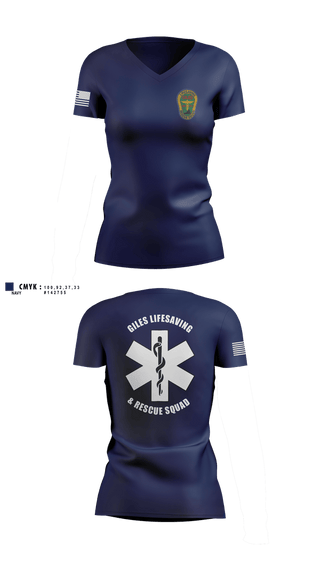 Womens Short Sleeve Vneck Shirt, Giles Lifesaving & Rescue Squad, EMS/EMT, Teamtime, Team time, sublimation, custom sports apparel, team uniforms, spirit wear, spiritwear, sports uniforms, custom shirts, team store, custom team store, fundraiser sports, apparel fundraiser