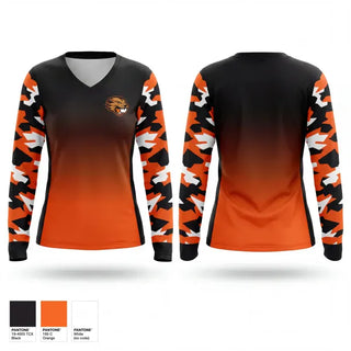 Womens Long Sleeve Vneck Shirt, Beaverton Boys Lacrosse, Men's Lacrosse, Teamtime, Team time, sublimation, custom sports apparel, team uniforms, spirit wear, spiritwear, sports uniforms, custom shirts, team store, custom team store, fundraiser sports, apparel fundraiser