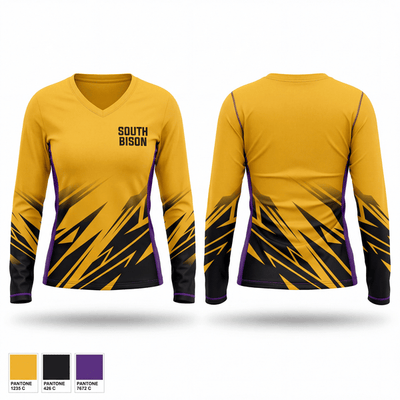 South bison 35645671 Women's Long Sleeve V-neck Shirt - 1