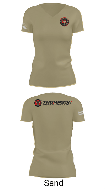 Thompson EMS 59462665 Women's Short Sleeve V-neck Shirt - 88