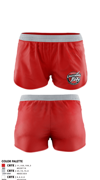 Womens Soccer Shorts, Amherst Lightning, Women's Soccer, Teamtime, Team time, sublimation, custom sports apparel, team uniforms, spirit wear, spiritwear, sports uniforms, custom shirts, team store, custom team store, fundraiser sports, apparel fundraiser