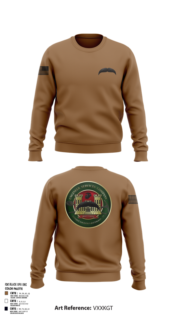 Crew Neck Sweatshirt, Engineers Services Company, Marines, Teamtime, Team time, sublimation, custom sports apparel, team uniforms, spirit wear, spiritwear, sports uniforms, custom shirts, team store, custom team store, fundraiser sports, apparel fundraiser
