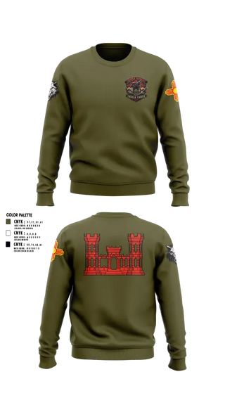 Crew Neck Sweatshirt, 333rd Engineer Detachment, Army, Teamtime, Team time, sublimation, custom sports apparel, team uniforms, spirit wear, spiritwear, sports uniforms, custom shirts, team store, custom team store, fundraiser sports, apparel fundraiser