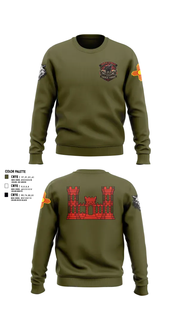 Crew Neck Sweatshirt, 333rd Engineer Detachment, Army, Teamtime, Team time, sublimation, custom sports apparel, team uniforms, spirit wear, spiritwear, sports uniforms, custom shirts, team store, custom team store, fundraiser sports, apparel fundraiser
