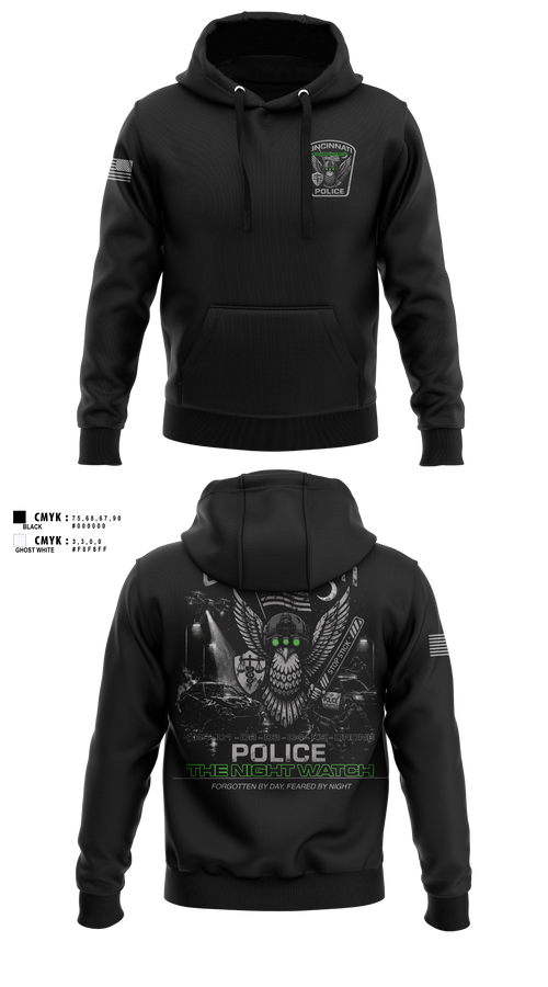 Hoodie, Cincinnati Police Night Shift, Police, Teamtime, Team time, sublimation, custom sports apparel, team uniforms, spirit wear, spiritwear, sports uniforms, custom shirts, team store, custom team store, fundraiser sports, apparel fundraiser