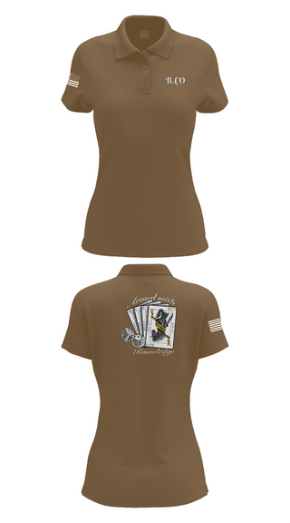 Womens Short Sleeve Performance Polo, Bravo Company 532ND Military Battalion, , Teamtime, Team time, sublimation, custom sports apparel, team uniforms, spirit wear, spiritwear, sports uniforms, custom shirts, team store, custom team store, fundraiser sports, apparel fundraiser