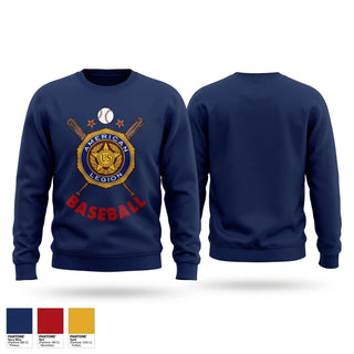 Crew Neck Sweatshirt, NY American Legion Baseball, Baseball, Teamtime, Team time, sublimation, custom sports apparel, team uniforms, spirit wear, spiritwear, sports uniforms, custom shirts, team store, custom team store, fundraiser sports, apparel fundraiser