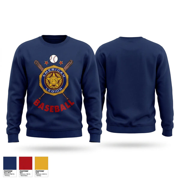 Crew Neck Sweatshirt, NY American Legion Baseball, Baseball, Teamtime, Team time, sublimation, custom sports apparel, team uniforms, spirit wear, spiritwear, sports uniforms, custom shirts, team store, custom team store, fundraiser sports, apparel fundraiser