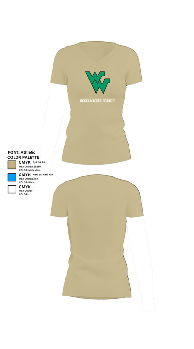 Weeki Wachee Hornets 88701792 Women's Short Sleeve V-neck Shirt - 26