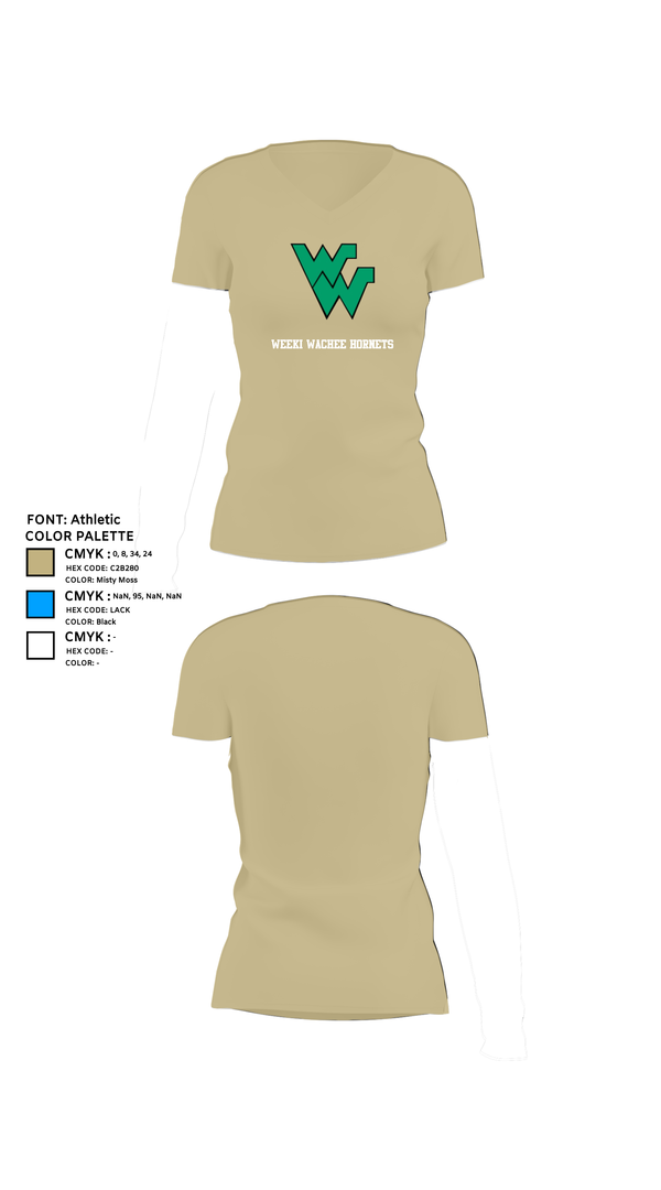 Womens Short Sleeve Vneck Shirt, Weeki Wachee Hornets, Women's Soccer, Teamtime, Team time, sublimation, custom sports apparel, team uniforms, spirit wear, spiritwear, sports uniforms, custom shirts, team store, custom team store, fundraiser sports, apparel fundraiser