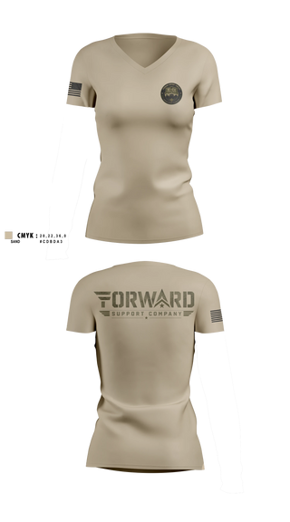 Womens Short Sleeve Vneck Shirt, 44 IBCT-E-CO 250TH, , Teamtime, Team time, sublimation, custom sports apparel, team uniforms, spirit wear, spiritwear, sports uniforms, custom shirts, team store, custom team store, fundraiser sports, apparel fundraiser