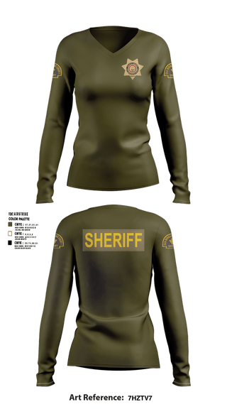 Womens Long Sleeve Vneck Shirt, San Bernardino County Sheriffs Department, Police, Teamtime, Team time, sublimation, custom sports apparel, team uniforms, spirit wear, spiritwear, sports uniforms, custom shirts, team store, custom team store, fundraiser sports, apparel fundraiser