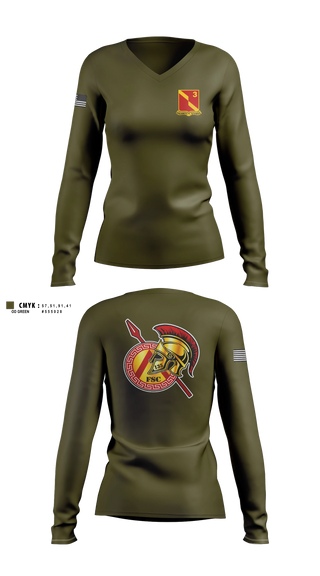 Womens Long Sleeve Vneck Shirt, 135th FSC, Army, Teamtime, Team time, sublimation, custom sports apparel, team uniforms, spirit wear, spiritwear, sports uniforms, custom shirts, team store, custom team store, fundraiser sports, apparel fundraiser