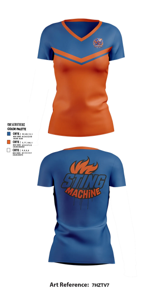 Womens Short Sleeve Vneck Shirt, Sting Machine, Spirit Store, Teamtime, Team time, sublimation, custom sports apparel, team uniforms, spirit wear, spiritwear, sports uniforms, custom shirts, team store, custom team store, fundraiser sports, apparel fundraiser