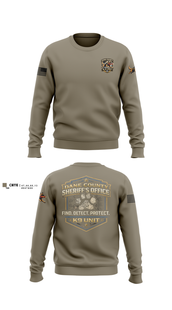 Crew Neck Sweatshirt, Dane County K9, Police, Teamtime, Team time, sublimation, custom sports apparel, team uniforms, spirit wear, spiritwear, sports uniforms, custom shirts, team store, custom team store, fundraiser sports, apparel fundraiser