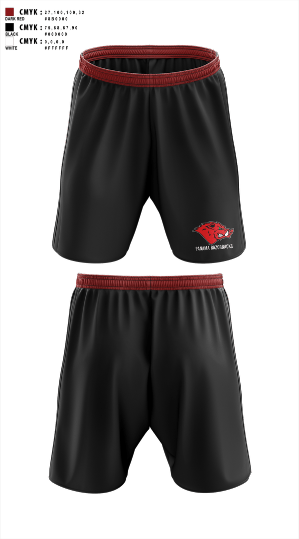 Athletic Shorts With Pockets, Panama Razorbacks, , Teamtime, Team time, sublimation, custom sports apparel, team uniforms, spirit wear, spiritwear, sports uniforms, custom shirts, team store, custom team store, fundraiser sports, apparel fundraiser