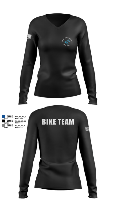 Prince William Bike Team 23723896 Women's Long Sleeve V-neck Shirt - 5