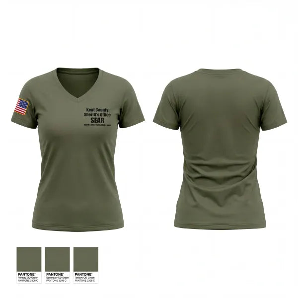 Womens Short Sleeve Vneck Shirt, Kent County Sheriffs Office SEAR, Police, Teamtime, Team time, sublimation, custom sports apparel, team uniforms, spirit wear, spiritwear, sports uniforms, custom shirts, team store, custom team store, fundraiser sports, apparel fundraiser