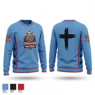 Crew Neck Sweatshirt, Crossover Hoops Bulldoge, Men's Basketball, Teamtime, Team time, sublimation, custom sports apparel, team uniforms, spirit wear, spiritwear, sports uniforms, custom shirts, team store, custom team store, fundraiser sports, apparel fundraiser