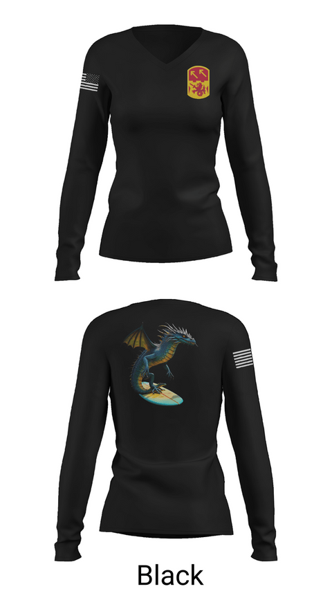 Womens Long Sleeve Vneck Shirt, 94th Army Air and Missile Defense Command, Army, Teamtime, Team time, sublimation, custom sports apparel, team uniforms, spirit wear, spiritwear, sports uniforms, custom shirts, team store, custom team store, fundraiser sports, apparel fundraiser