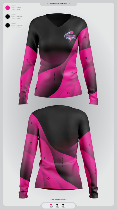 Lady Storm 72085833 Women's Long Sleeve V-neck Shirt - 2