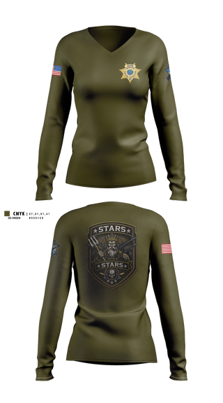 Womens Long Sleeve Vneck Shirt, Ranger Services, Police, Teamtime, Team time, sublimation, custom sports apparel, team uniforms, spirit wear, spiritwear, sports uniforms, custom shirts, team store, custom team store, fundraiser sports, apparel fundraiser
