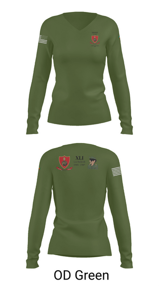 Womens Long Sleeve Vneck Shirt, CMLP41, Army, Teamtime, Team time, sublimation, custom sports apparel, team uniforms, spirit wear, spiritwear, sports uniforms, custom shirts, team store, custom team store, fundraiser sports, apparel fundraiser