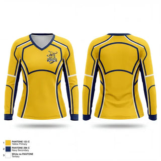 Womens Long Sleeve Vneck Shirt, Corozal, Baseball, Teamtime, Team time, sublimation, custom sports apparel, team uniforms, spirit wear, spiritwear, sports uniforms, custom shirts, team store, custom team store, fundraiser sports, apparel fundraiser