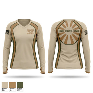 Womens Long Sleeve Vneck Shirt, CALVERT POLICE DEPARTMENT, Police, Teamtime, Team time, sublimation, custom sports apparel, team uniforms, spirit wear, spiritwear, sports uniforms, custom shirts, team store, custom team store, fundraiser sports, apparel fundraiser