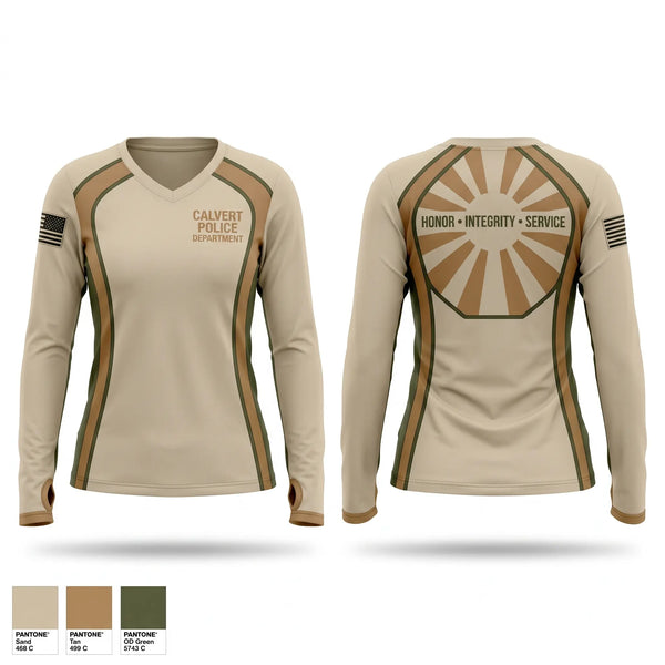 Womens Long Sleeve Vneck Shirt, CALVERT POLICE DEPARTMENT, Police, Teamtime, Team time, sublimation, custom sports apparel, team uniforms, spirit wear, spiritwear, sports uniforms, custom shirts, team store, custom team store, fundraiser sports, apparel fundraiser