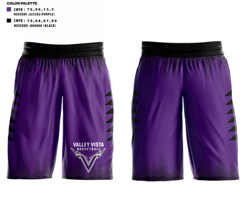 Mens Basketball Shorts, Valley Vista Basketball, Men's Basketball, Teamtime, Team time, sublimation, custom sports apparel, team uniforms, spirit wear, spiritwear, sports uniforms, custom shirts, team store, custom team store, fundraiser sports, apparel fundraiser