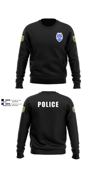 Crew Neck Sweatshirt, team name, Police, Teamtime, Team time, sublimation, custom sports apparel, team uniforms, spirit wear, spiritwear, sports uniforms, custom shirts, team store, custom team store, fundraiser sports, apparel fundraiser