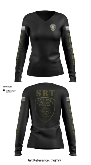 Womens Long Sleeve Vneck Shirt, GAINESVILLE PD SRT, Police, Teamtime, Team time, sublimation, custom sports apparel, team uniforms, spirit wear, spiritwear, sports uniforms, custom shirts, team store, custom team store, fundraiser sports, apparel fundraiser