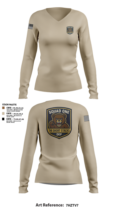 DEP Police Squad One 32340709 Women's Long Sleeve V-neck Shirt - 2