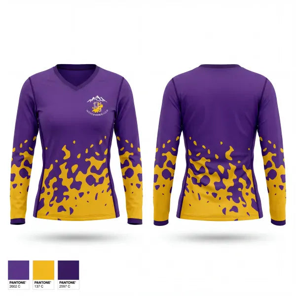 Womens Long Sleeve Vneck Shirt, FHHS Mountaineering Club, Women's Volleyball, Teamtime, Team time, sublimation, custom sports apparel, team uniforms, spirit wear, spiritwear, sports uniforms, custom shirts, team store, custom team store, fundraiser sports, apparel fundraiser