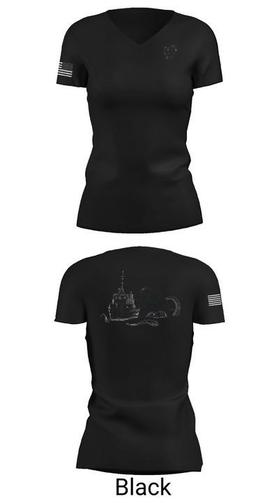 Naval Submarine Support Facility Women's Short Sleeve V-neck Shirt - 27
