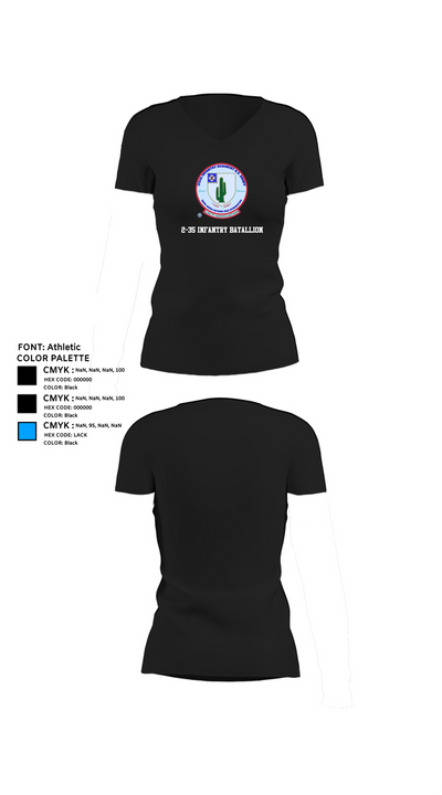 2-35 Infantry Batallion 77036654 Women's Short Sleeve V-neck Shirt - 24