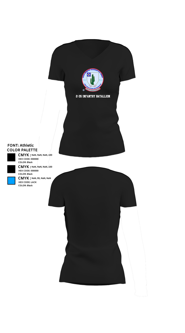 Womens Short Sleeve Vneck Shirt, 2-35 Infantry Batallion, , Teamtime, Team time, sublimation, custom sports apparel, team uniforms, spirit wear, spiritwear, sports uniforms, custom shirts, team store, custom team store, fundraiser sports, apparel fundraiser