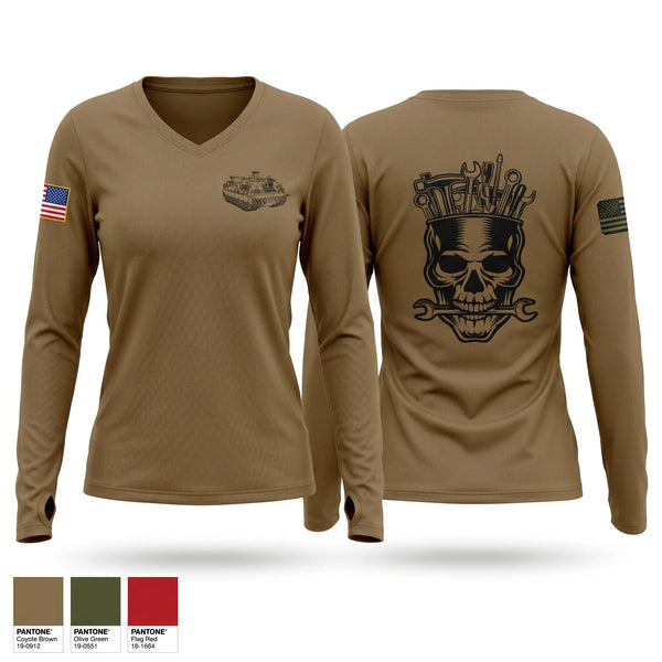 Womens Long Sleeve Vneck Shirt, Track 3-66, Army, Teamtime, Team time, sublimation, custom sports apparel, team uniforms, spirit wear, spiritwear, sports uniforms, custom shirts, team store, custom team store, fundraiser sports, apparel fundraiser