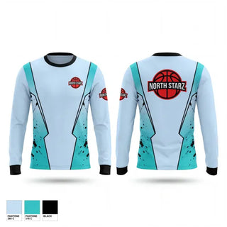 Long Sleeve Performance Shirt, North Starz, Men's Basketball, Teamtime, Team time, sublimation, custom sports apparel, team uniforms, spirit wear, spiritwear, sports uniforms, custom shirts, team store, custom team store, fundraiser sports, apparel fundraiser
