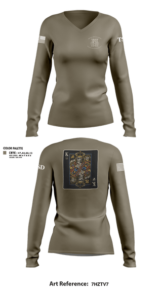 Womens Long Sleeve Vneck Shirt, EOD TEU 2, Navy, Teamtime, Team time, sublimation, custom sports apparel, team uniforms, spirit wear, spiritwear, sports uniforms, custom shirts, team store, custom team store, fundraiser sports, apparel fundraiser