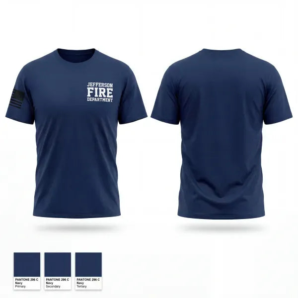 Old School Cotton Feel Shirt, JEFFERSON FIRE DEPARTMENT, Fire Department, Teamtime, Team time, sublimation, custom sports apparel, team uniforms, spirit wear, spiritwear, sports uniforms, custom shirts, team store, custom team store, fundraiser sports, apparel fundraiser