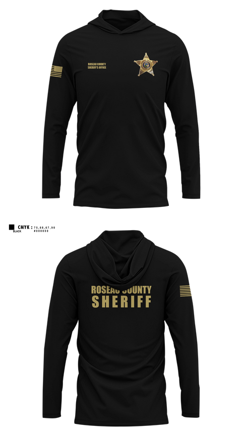 Long Sleeve hooded sunshirt, Roseau County Sheriff’s Office, Police, Teamtime, Team time, sublimation, custom sports apparel, team uniforms, spirit wear, spiritwear, sports uniforms, custom shirts, team store, custom team store, fundraiser sports, apparel fundraiser