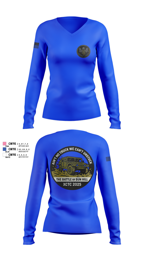 Womens Long Sleeve Vneck Shirt, A 1/111 Field Artillery, , Teamtime, Team time, sublimation, custom sports apparel, team uniforms, spirit wear, spiritwear, sports uniforms, custom shirts, team store, custom team store, fundraiser sports, apparel fundraiser