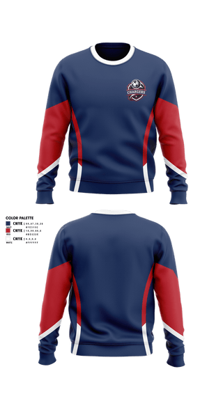 Crew Neck Sweatshirt, Chargers, Men's Soccer, Teamtime, Team time, sublimation, custom sports apparel, team uniforms, spirit wear, spiritwear, sports uniforms, custom shirts, team store, custom team store, fundraiser sports, apparel fundraiser