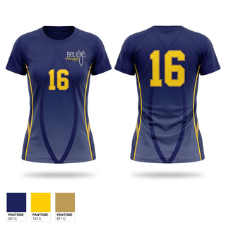 Football Jersey, Believe Volleyball Club, Women's Volleyball, Teamtime, Team time, sublimation, custom sports apparel, team uniforms, spirit wear, spiritwear, sports uniforms, custom shirts, team store, custom team store, fundraiser sports, apparel fundraiser