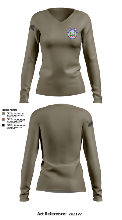 151st Army Band 82490889 Women's Long Sleeve V-neck Shirt - 1